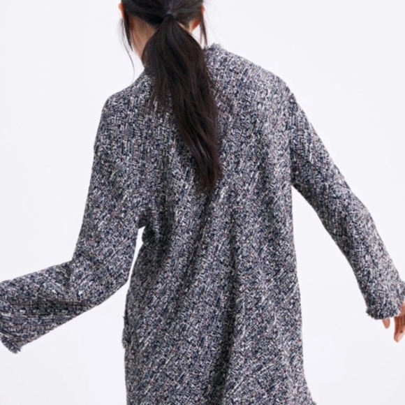 NWT Zara tweed coat w/buttons size M - Picture 4 of 8